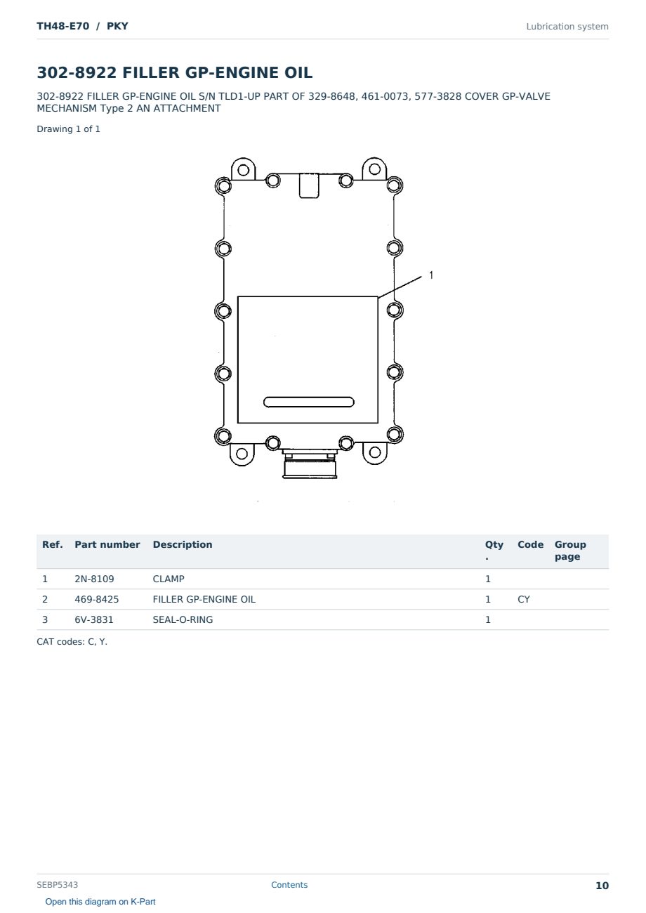 Caterpillar TH48-E70 S/N PKY Partsbook SEBP5343 (English) - sample page 10 of 10 Caterpillar TH48-E70 S/N PKY Partsbook SEBP5343 (English) - sample page 10 of 10