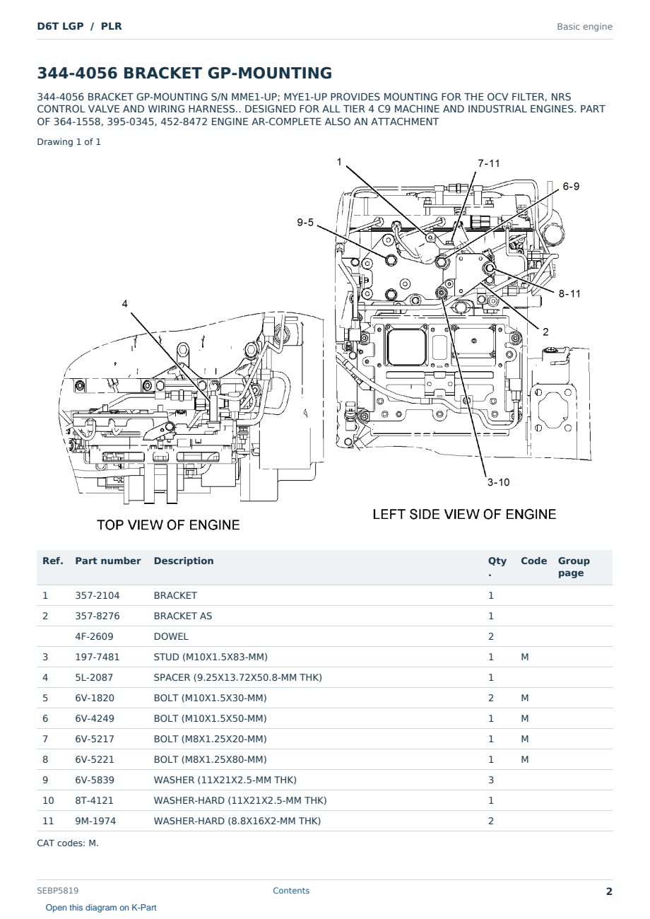 Caterpillar D6T LGP S/N PLR Partsbook SEBP5819 (English) - sample page 2 of 10 Caterpillar D6T LGP S/N PLR Partsbook SEBP5819 (English) - sample page 2 of 10