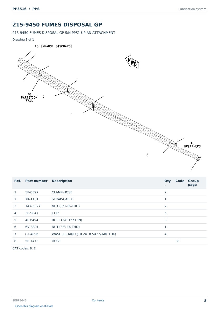 Caterpillar PP3516 S/N PPS Partsbook SEBP3646 (English) - sample page 8 of 10 Caterpillar PP3516 S/N PPS Partsbook SEBP3646 (English) - sample page 8 of 10
