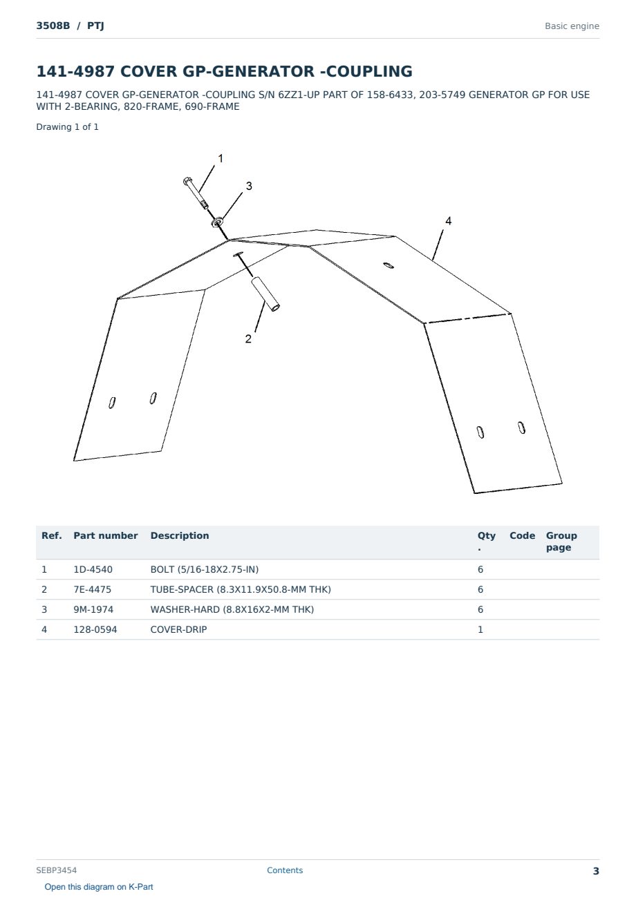 Caterpillar 3508B S/N PTJ Partsbook SEBP3454 (English) - sample page 3 of 10 Caterpillar 3508B S/N PTJ Partsbook SEBP3454 (English) - sample page 3 of 10
