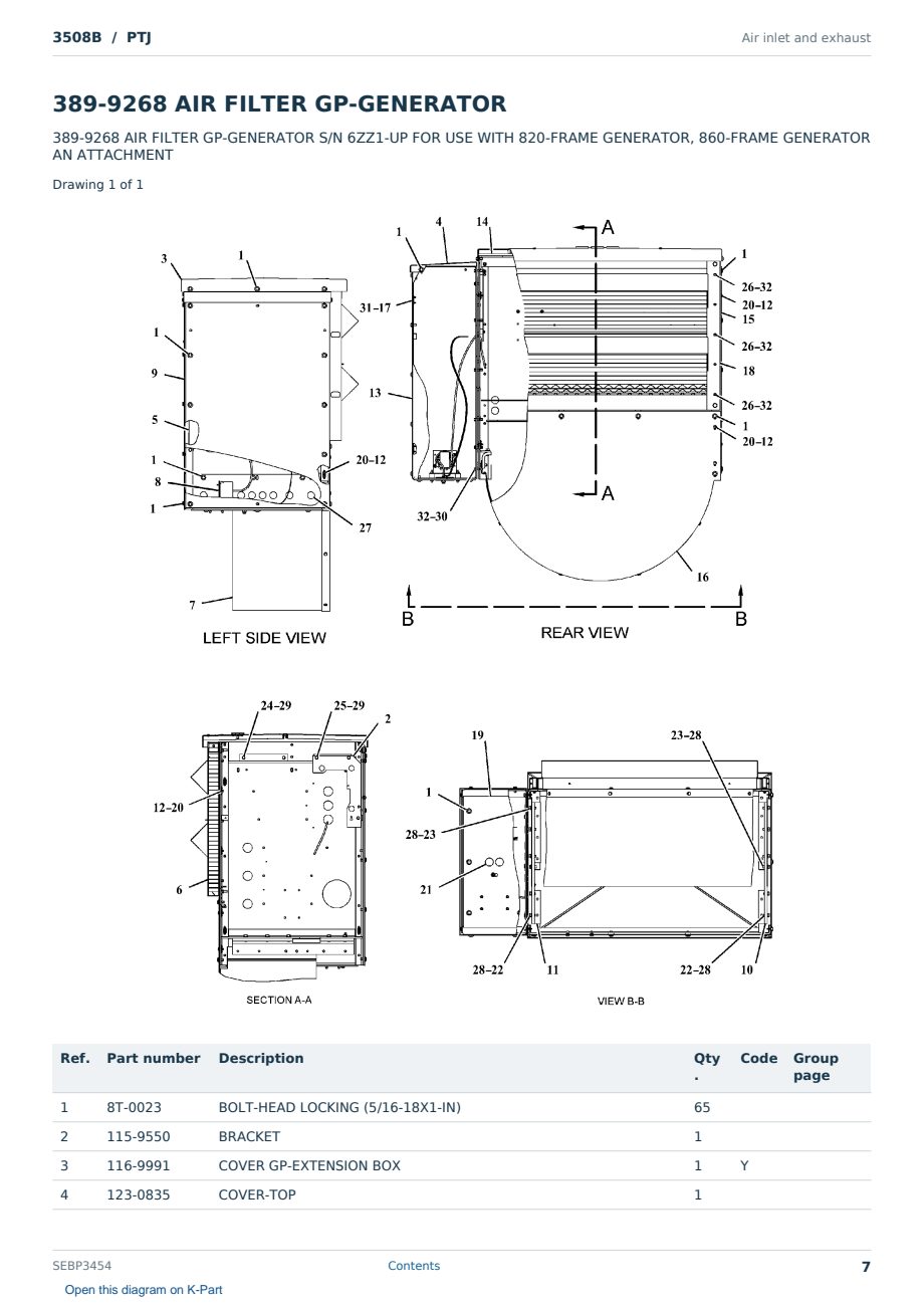 Caterpillar 3508B S/N PTJ Partsbook SEBP3454 (English) - sample page 7 of 10 Caterpillar 3508B S/N PTJ Partsbook SEBP3454 (English) - sample page 7 of 10
