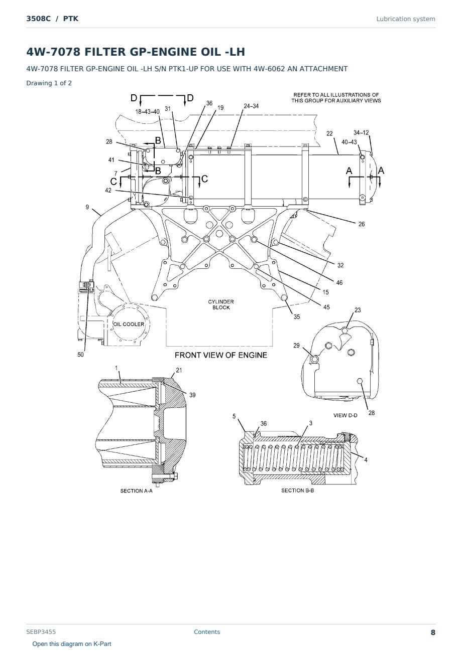 Caterpillar 3508C S/N PTK Partsbook SEBP3455 (English) - sample page 8 of 10 Caterpillar 3508C S/N PTK Partsbook SEBP3455 (English) - sample page 8 of 10