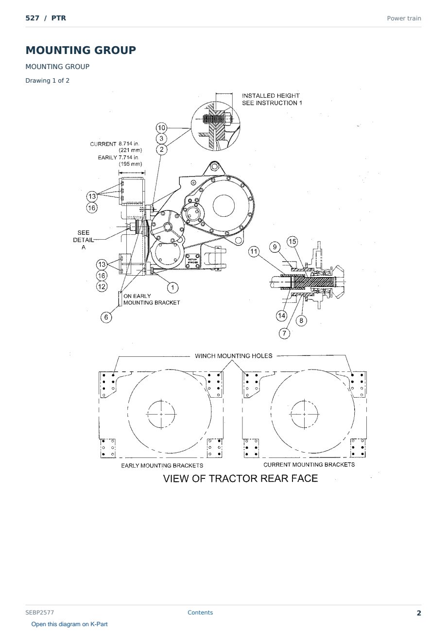 Caterpillar 527 S/N PTR Partsbook SEBP2577 (English) - sample page 2 of 10 Caterpillar 527 S/N PTR Partsbook SEBP2577 (English) - sample page 2 of 10
