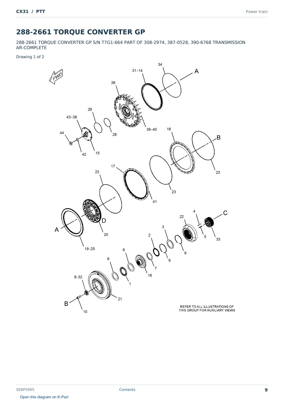 Caterpillar CX31 S/N PTT Partsbook SEBP5995 (English) - sample page 9 of 10 Caterpillar CX31 S/N PTT Partsbook SEBP5995 (English) - sample page 9 of 10