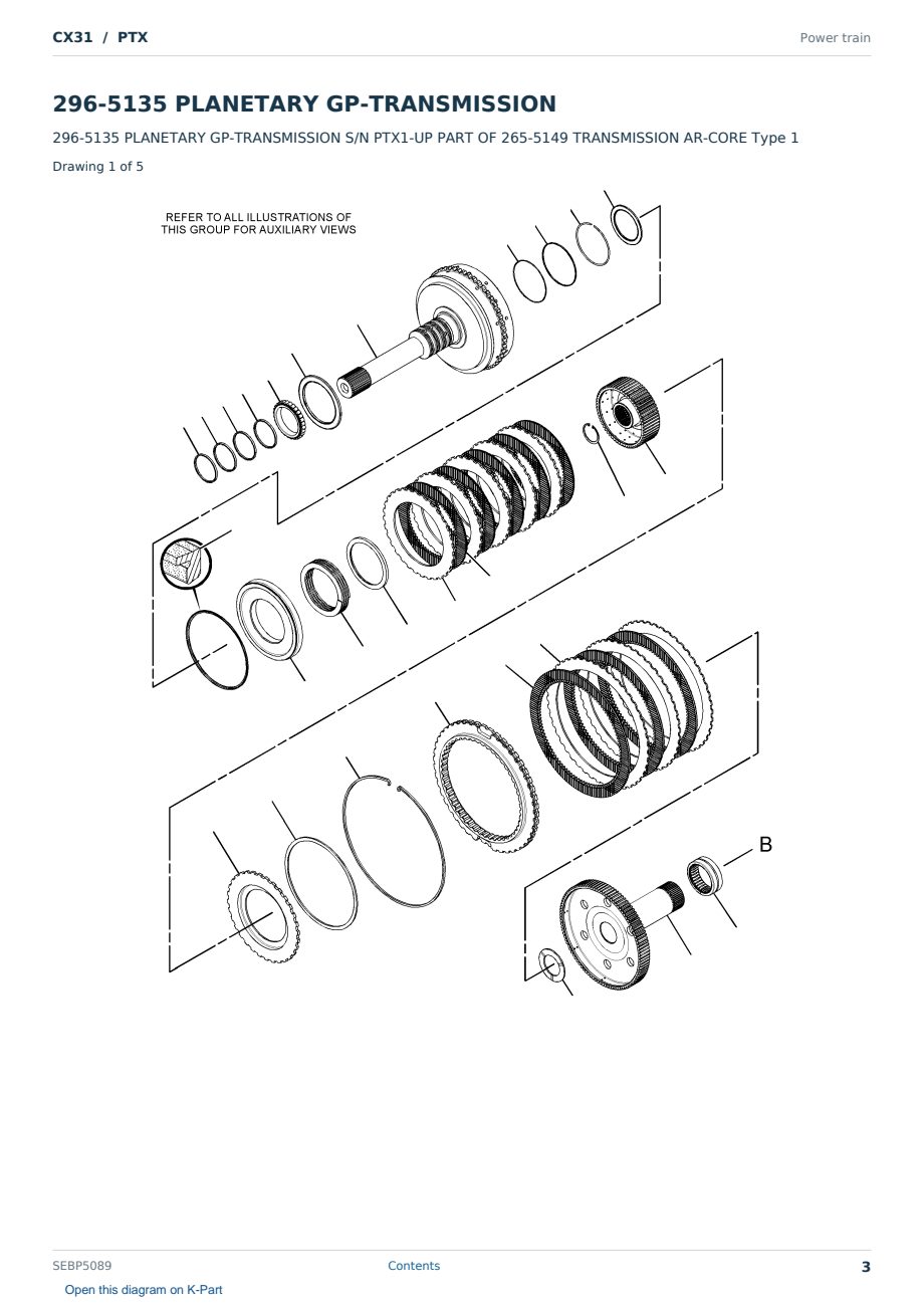 Caterpillar CX31 S/N PTX Partsbook SEBP5089 (English) - sample page 3 of 10 Caterpillar CX31 S/N PTX Partsbook SEBP5089 (English) - sample page 3 of 10
