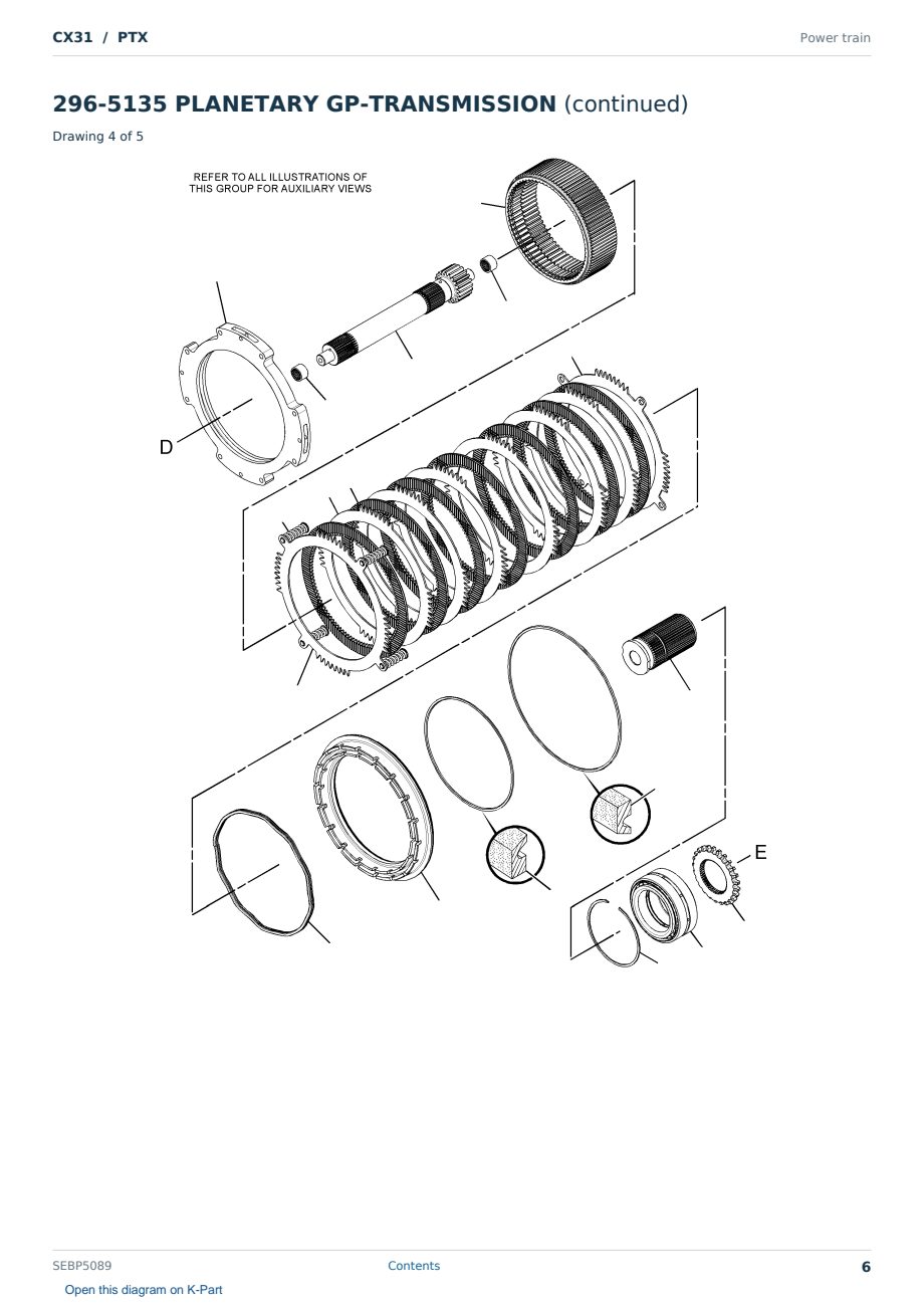 Caterpillar CX31 S/N PTX Partsbook SEBP5089 (English) - sample page 6 of 10 Caterpillar CX31 S/N PTX Partsbook SEBP5089 (English) - sample page 6 of 10