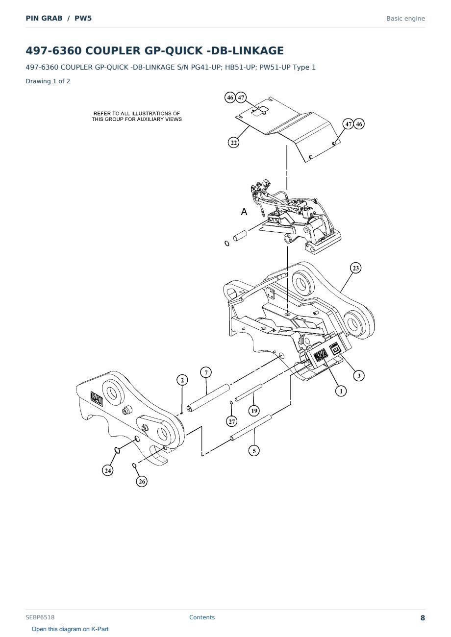 Caterpillar PIN GRAB S/N PW5 Partsbook SEBP6518 (English) - sample page 8 of 10 Caterpillar PIN GRAB S/N PW5 Partsbook SEBP6518 (English) - sample page 8 of 10