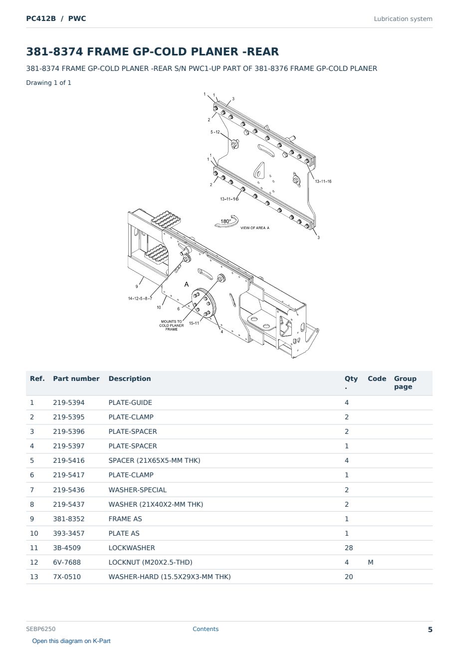 Caterpillar PC412B S/N PWC Partsbook SEBP6250 (English) - sample page 5 of 10 Caterpillar PC412B S/N PWC Partsbook SEBP6250 (English) - sample page 5 of 10