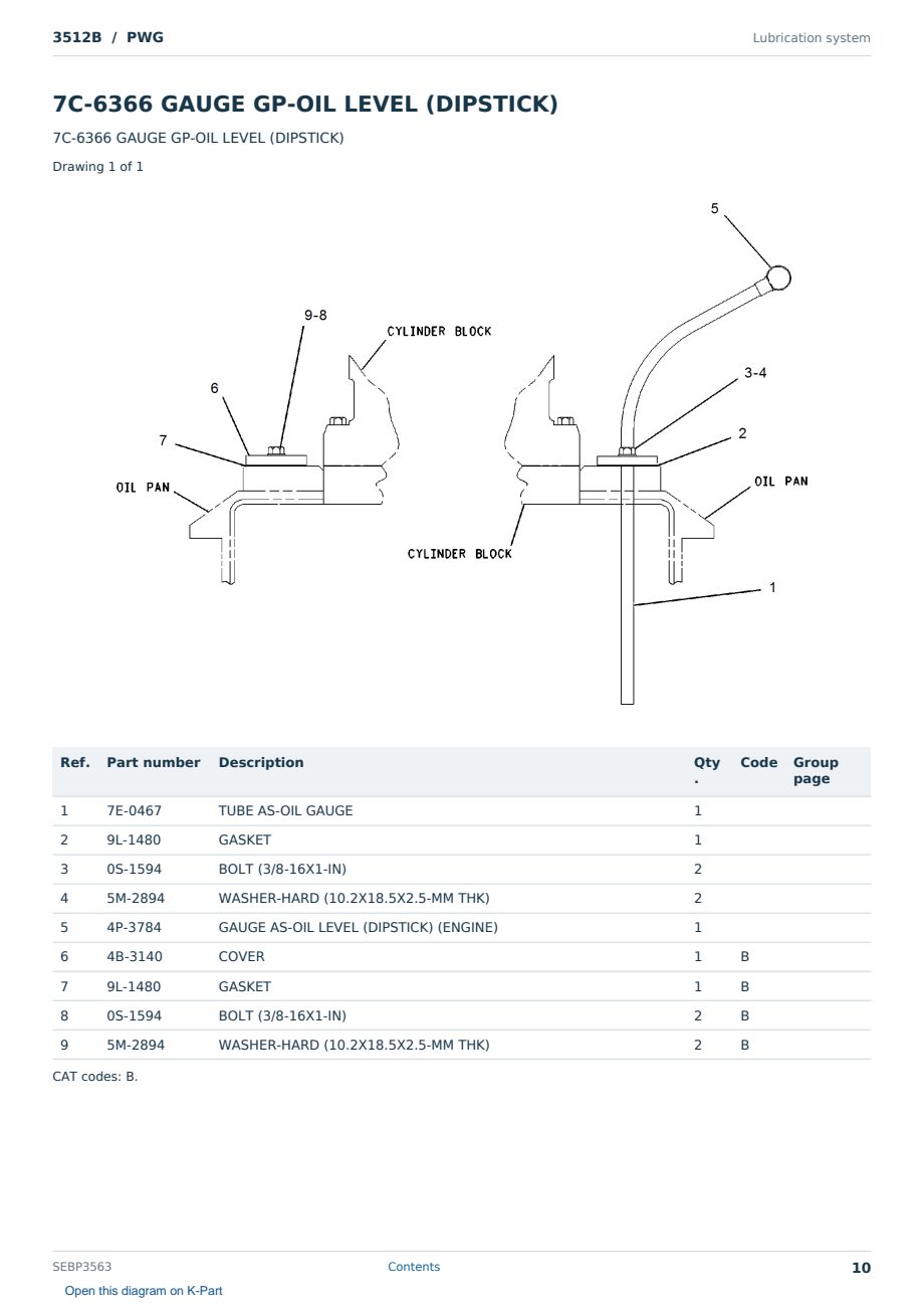 Caterpillar 3512B S/N PWG Partsbook SEBP3563 (English) - sample page 10 of 10 Caterpillar 3512B S/N PWG Partsbook SEBP3563 (English) - sample page 10 of 10