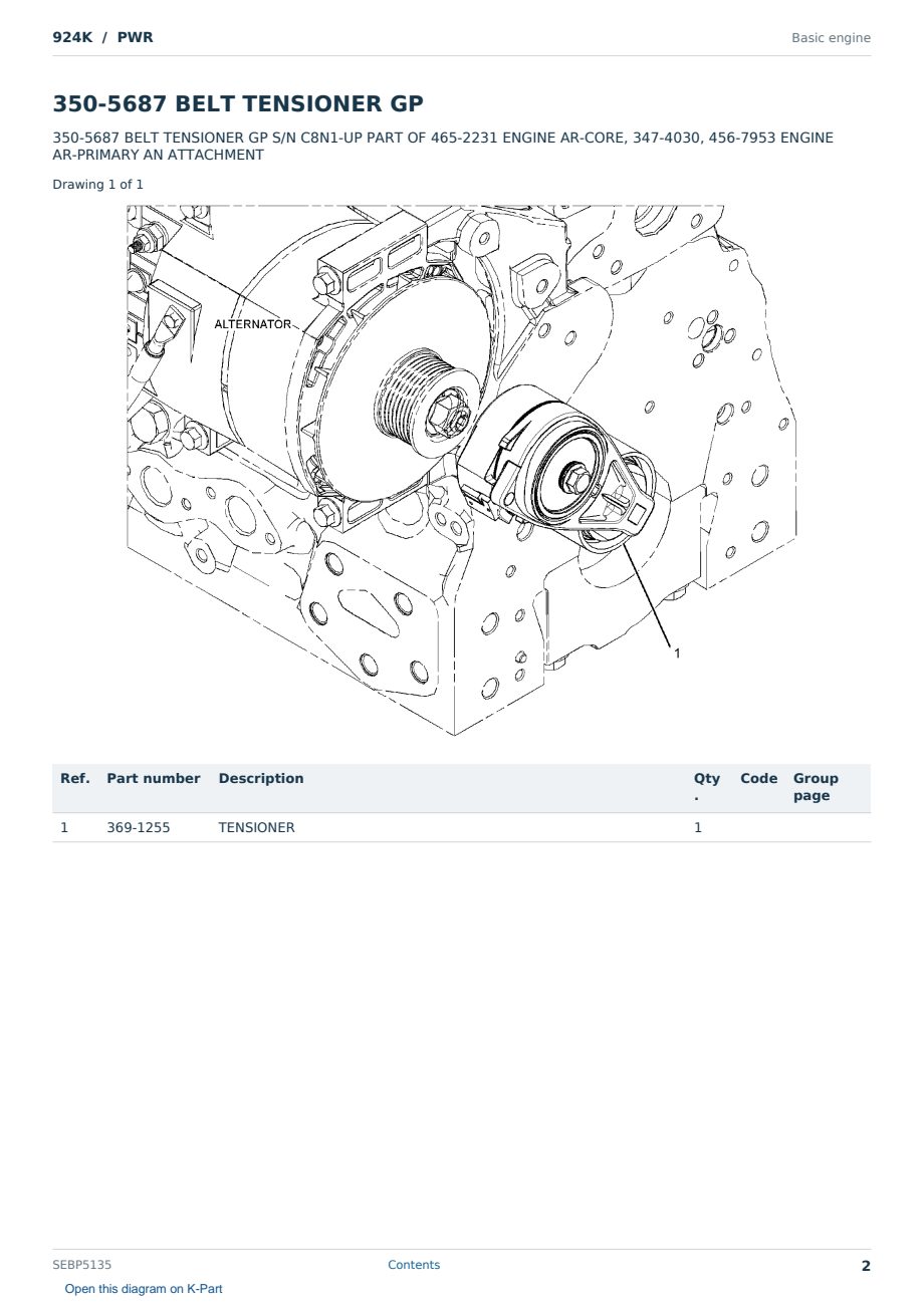 Caterpillar 924K S/N PWR Partsbook SEBP5135 (English) - sample page 2 of 10 Caterpillar 924K S/N PWR Partsbook SEBP5135 (English) - sample page 2 of 10