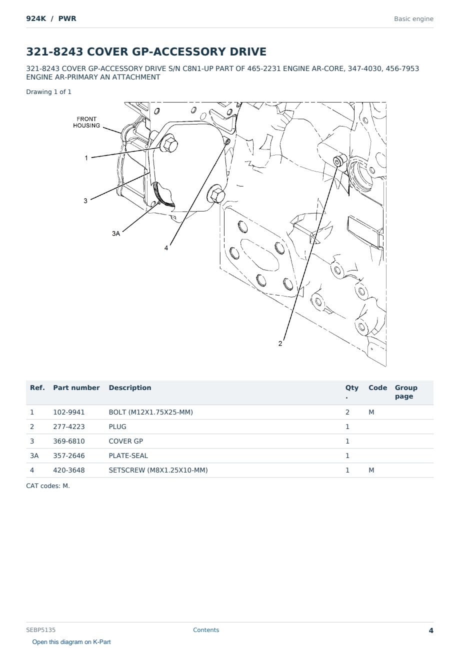 Caterpillar 924K S/N PWR Partsbook SEBP5135 (English) - sample page 4 of 10 Caterpillar 924K S/N PWR Partsbook SEBP5135 (English) - sample page 4 of 10