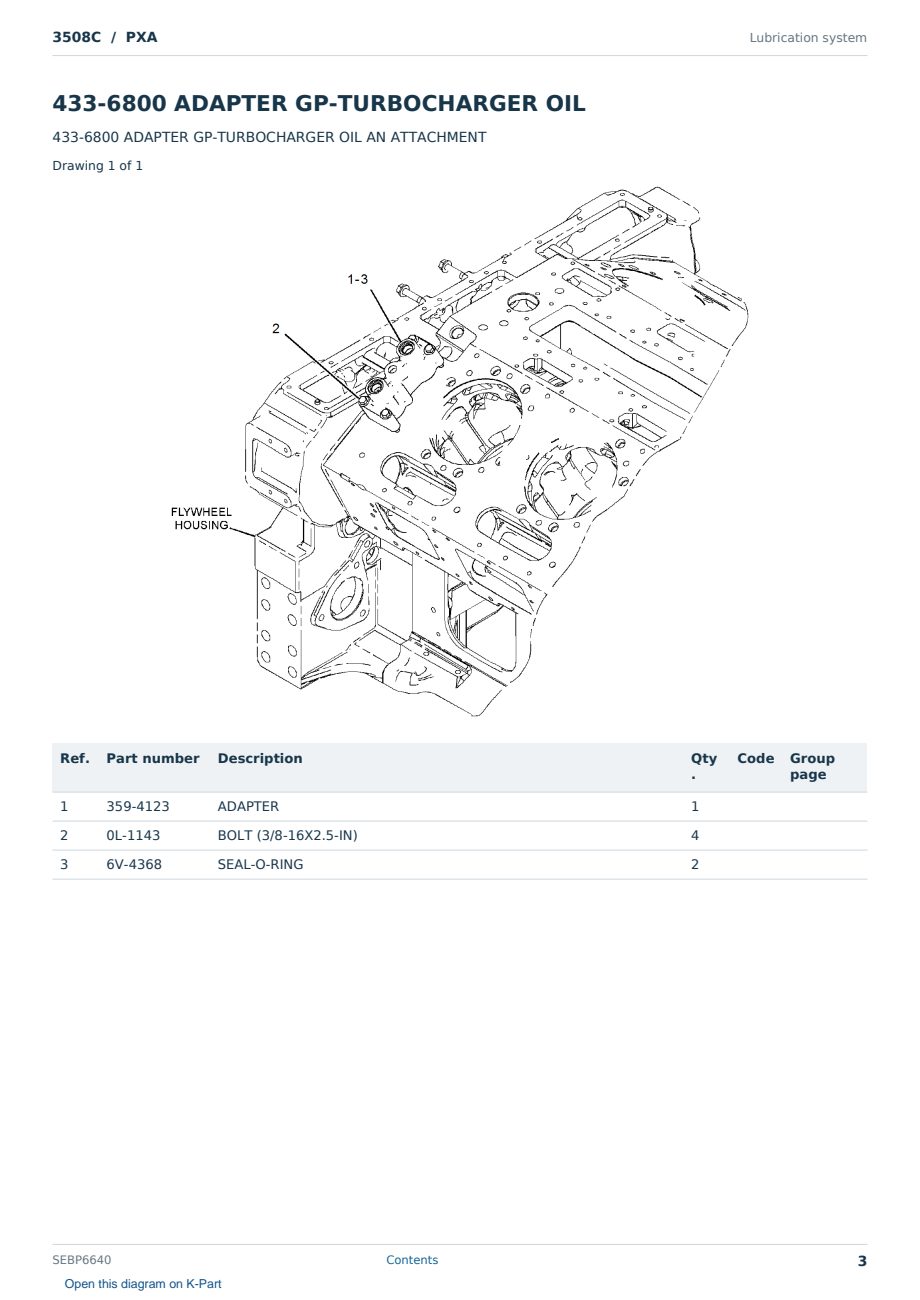 Caterpillar 3508C S/N PXA Partsbook SEBP6640 (English) - sample page 3 of 10 Caterpillar 3508C S/N PXA Partsbook SEBP6640 (English) - sample page 3 of 10