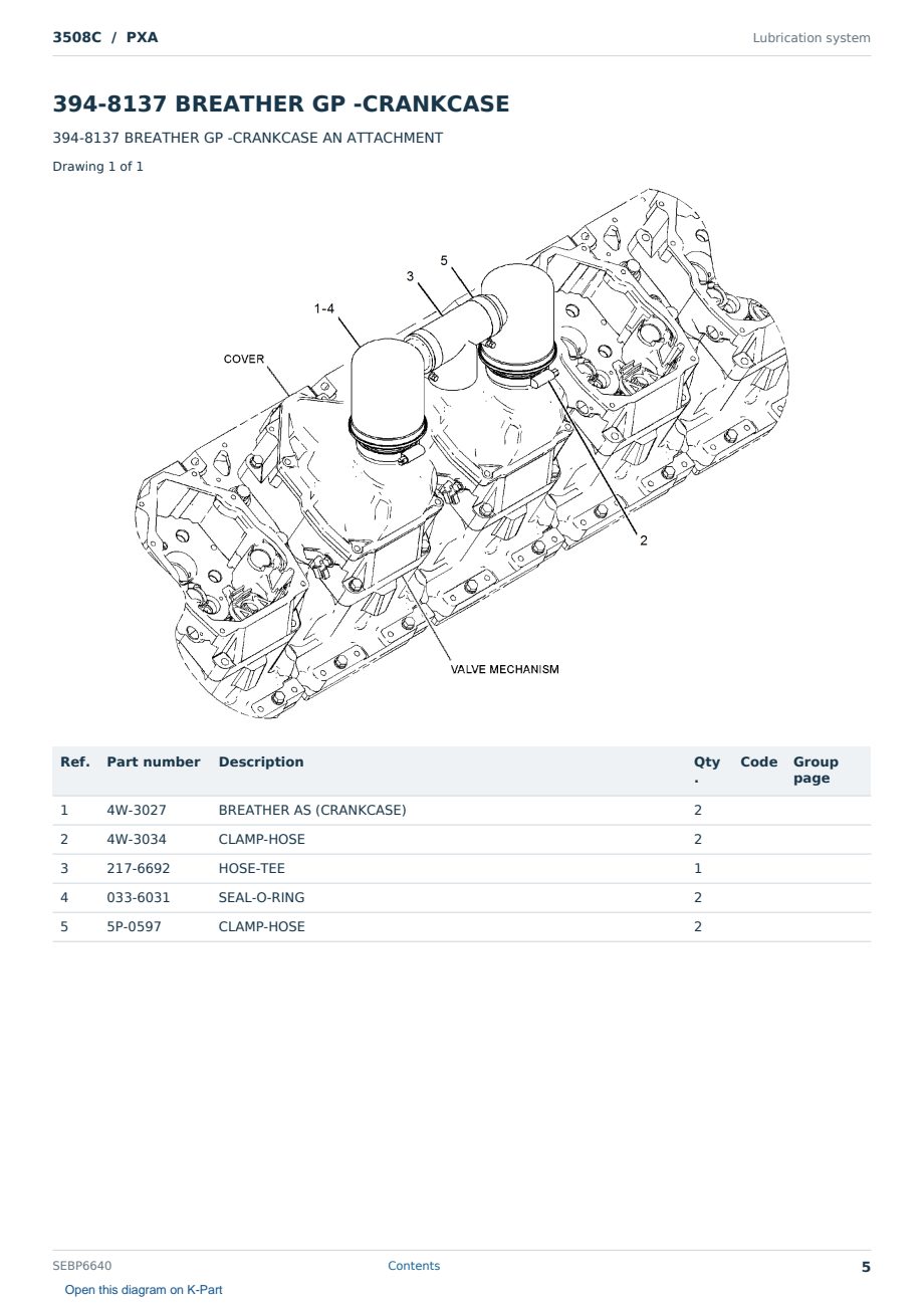 Caterpillar 3508C S/N PXA Partsbook SEBP6640 (English) - sample page 5 of 10 Caterpillar 3508C S/N PXA Partsbook SEBP6640 (English) - sample page 5 of 10