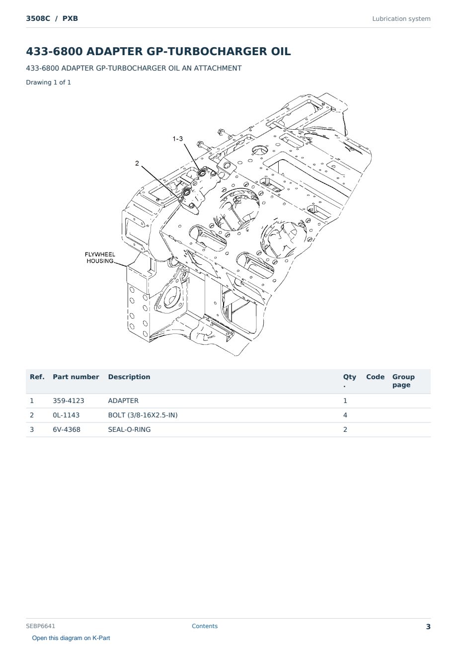 Caterpillar 3508C S/N PXB Partsbook SEBP6641 (English) - sample page 3 of 10 Caterpillar 3508C S/N PXB Partsbook SEBP6641 (English) - sample page 3 of 10