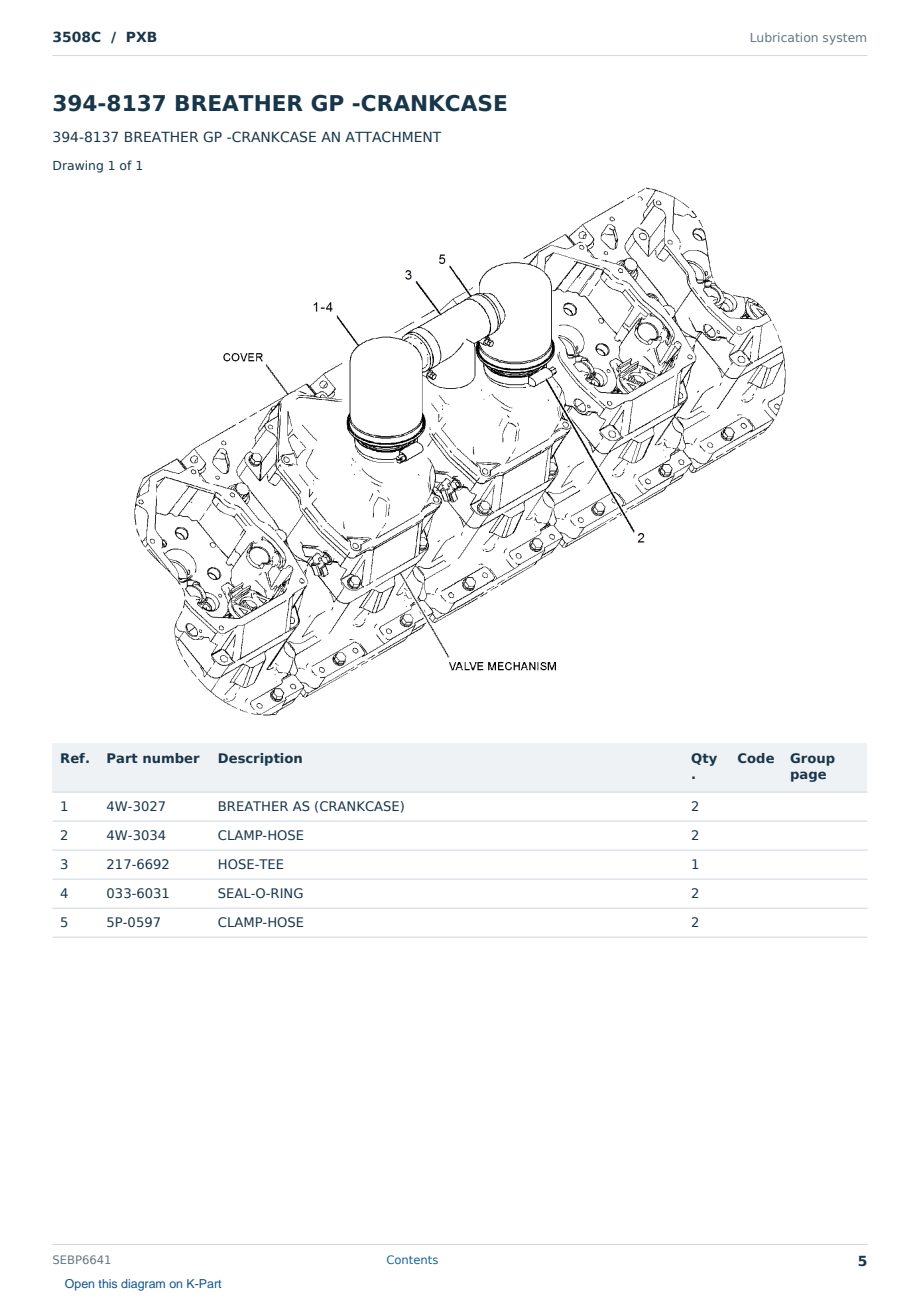 Caterpillar 3508C S/N PXB Partsbook SEBP6641 (English) - sample page 5 of 10 Caterpillar 3508C S/N PXB Partsbook SEBP6641 (English) - sample page 5 of 10