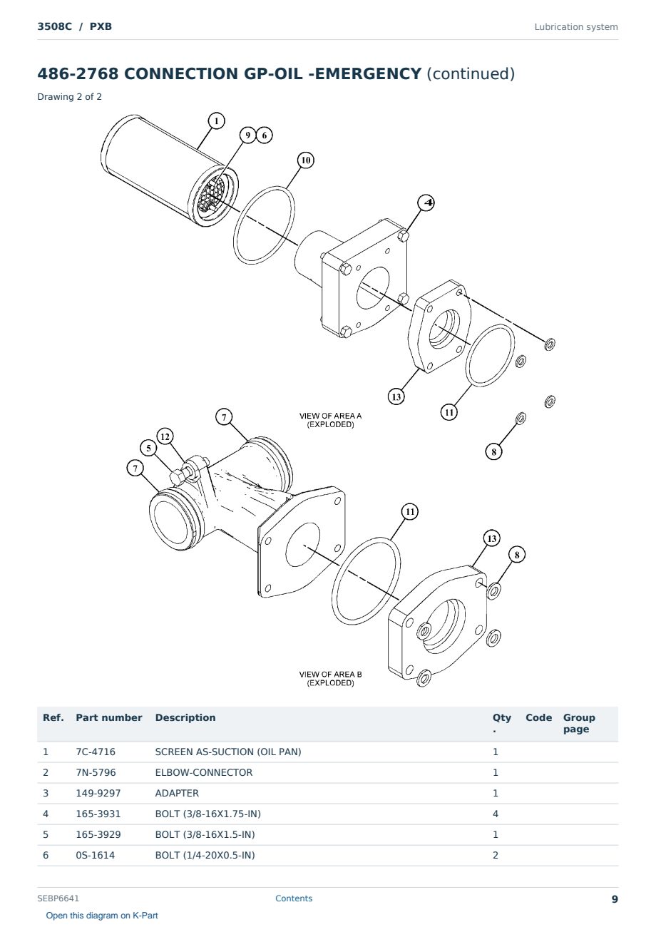 Caterpillar 3508C S/N PXB Partsbook SEBP6641 (English) - sample page 9 of 10 Caterpillar 3508C S/N PXB Partsbook SEBP6641 (English) - sample page 9 of 10