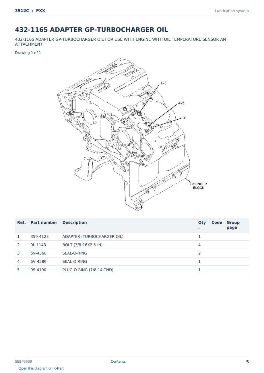 Caterpillar 3512C S/N PXX Partsbook SEBP6639 (English) - sample page 5 of 10 Caterpillar 3512C S/N PXX Partsbook SEBP6639 (English) - sample page 5 of 10