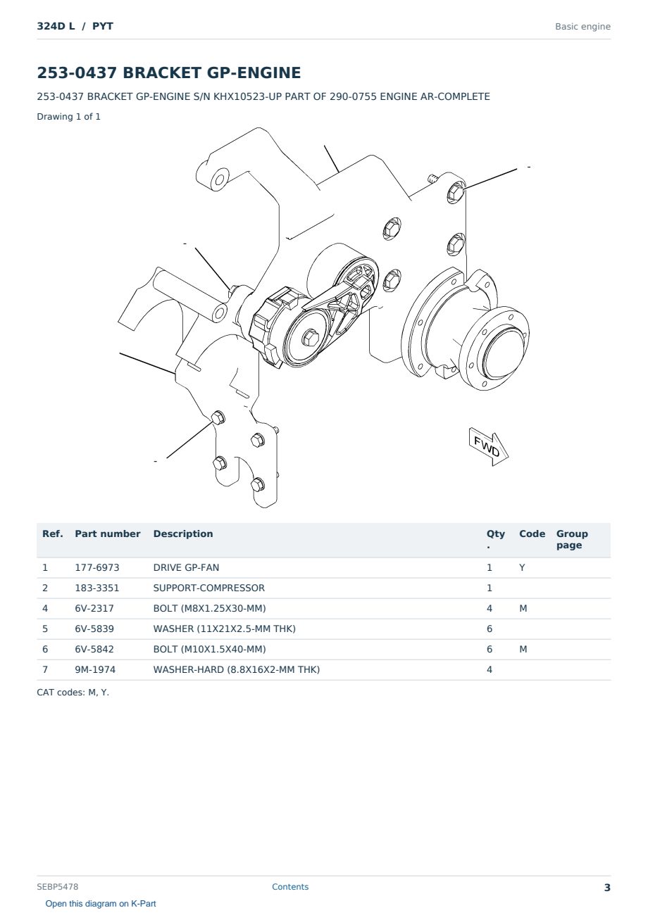 Caterpillar 324D L S/N PYT Partsbook SEBP5478 (English) - sample page 3 of 10 Caterpillar 324D L S/N PYT Partsbook SEBP5478 (English) - sample page 3 of 10