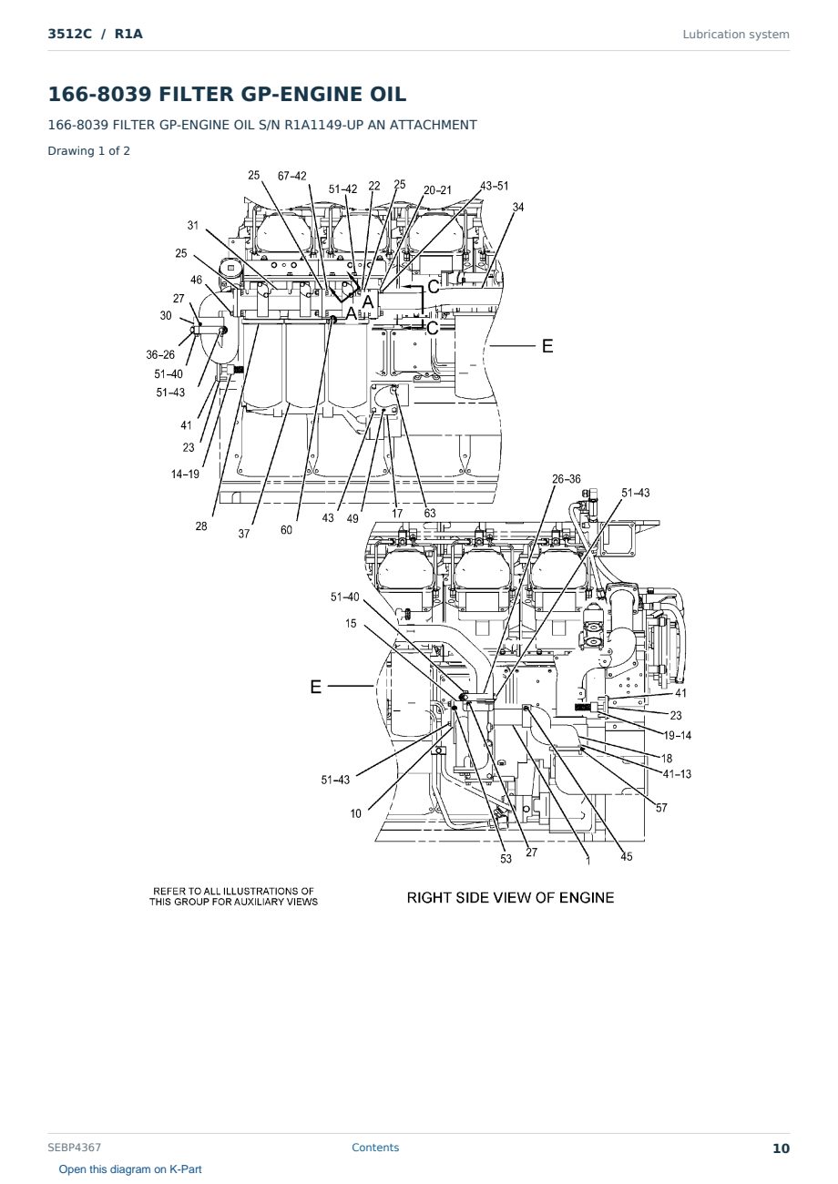 Caterpillar 3512C S/N R1A Partsbook SEBP4367 (English) - sample page 10 of 10 Caterpillar 3512C S/N R1A Partsbook SEBP4367 (English) - sample page 10 of 10