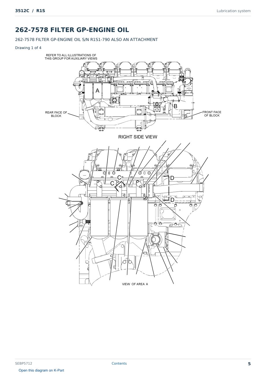 Caterpillar 3512C S/N R1S Partsbook SEBP5712 (English) - sample page 5 of 10 Caterpillar 3512C S/N R1S Partsbook SEBP5712 (English) - sample page 5 of 10