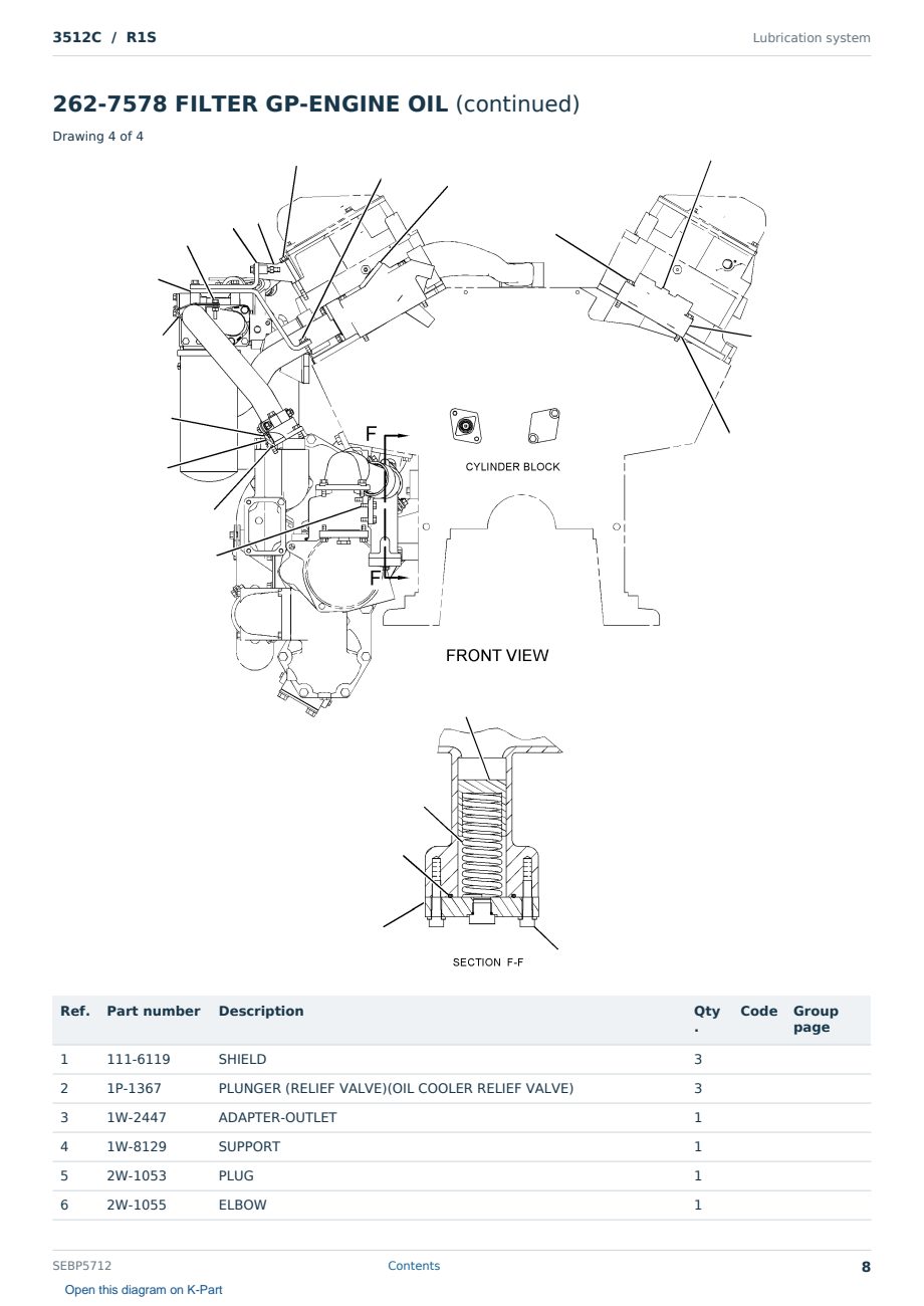 Caterpillar 3512C S/N R1S Partsbook SEBP5712 (English) - sample page 8 of 10 Caterpillar 3512C S/N R1S Partsbook SEBP5712 (English) - sample page 8 of 10