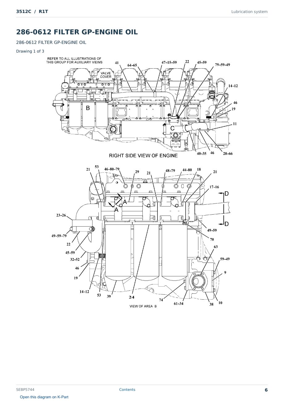 Caterpillar 3512C S/N R1T Partsbook SEBP5744 (English) - sample page 6 of 10 Caterpillar 3512C S/N R1T Partsbook SEBP5744 (English) - sample page 6 of 10