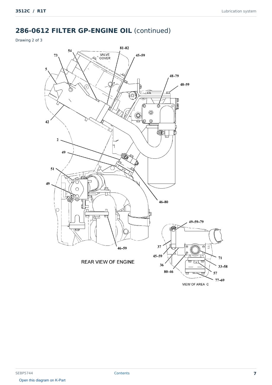 Caterpillar 3512C S/N R1T Partsbook SEBP5744 (English) - sample page 7 of 10 Caterpillar 3512C S/N R1T Partsbook SEBP5744 (English) - sample page 7 of 10