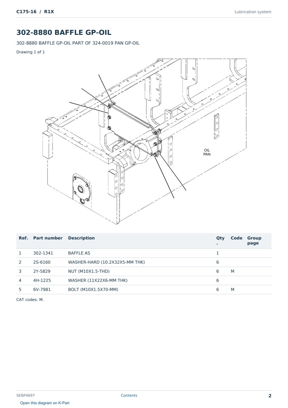 Caterpillar C175-16 S/N R1X Partsbook SEBP4697 (English) - sample page 2 of 10 Caterpillar C175-16 S/N R1X Partsbook SEBP4697 (English) - sample page 2 of 10