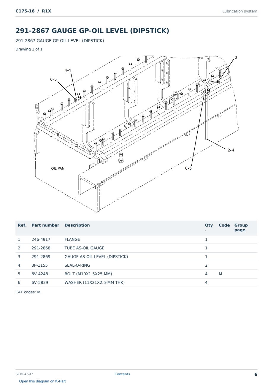 Caterpillar C175-16 S/N R1X Partsbook SEBP4697 (English) - sample page 6 of 10 Caterpillar C175-16 S/N R1X Partsbook SEBP4697 (English) - sample page 6 of 10
