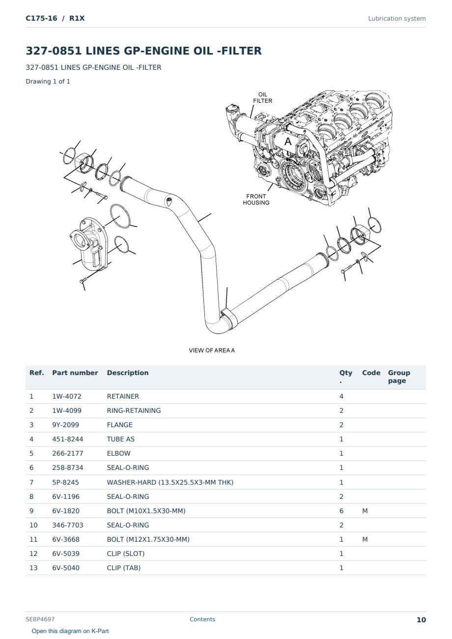 Caterpillar C175-16 S/N R1X Partsbook SEBP4697 (English) - sample page 10 of 10 Caterpillar C175-16 S/N R1X Partsbook SEBP4697 (English) - sample page 10 of 10