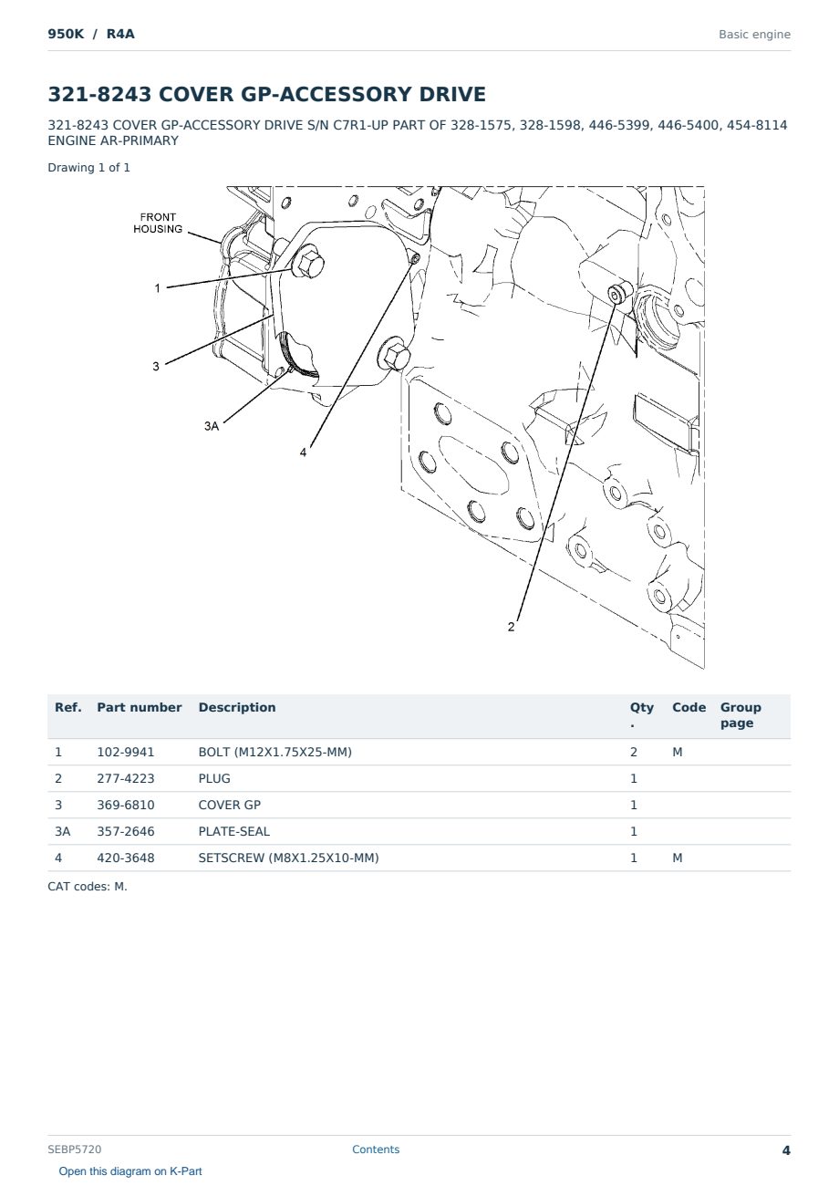 Caterpillar 950K S/N R4A Partsbook SEBP5720 (English) - sample page 4 of 10 Caterpillar 950K S/N R4A Partsbook SEBP5720 (English) - sample page 4 of 10