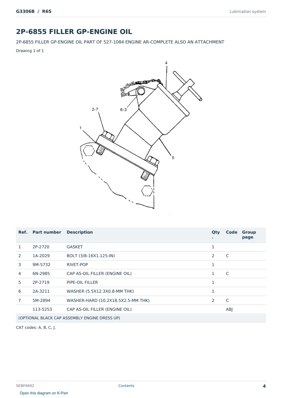 Caterpillar G3306B S/N R6S Partsbook SEBP4692 (English) - sample page 4 of 10 Caterpillar G3306B S/N R6S Partsbook SEBP4692 (English) - sample page 4 of 10