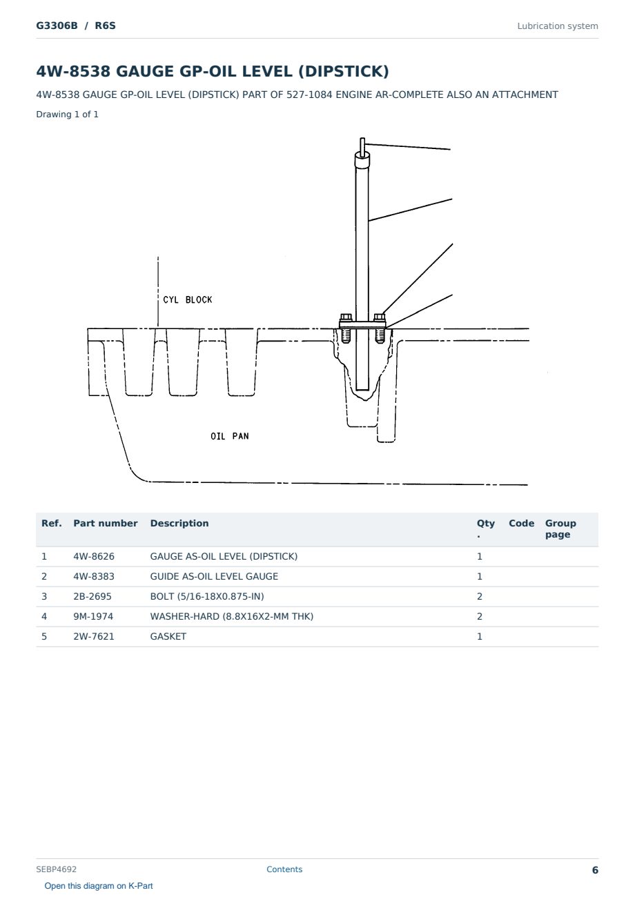 Caterpillar G3306B S/N R6S Partsbook SEBP4692 (English) - sample page 6 of 10 Caterpillar G3306B S/N R6S Partsbook SEBP4692 (English) - sample page 6 of 10