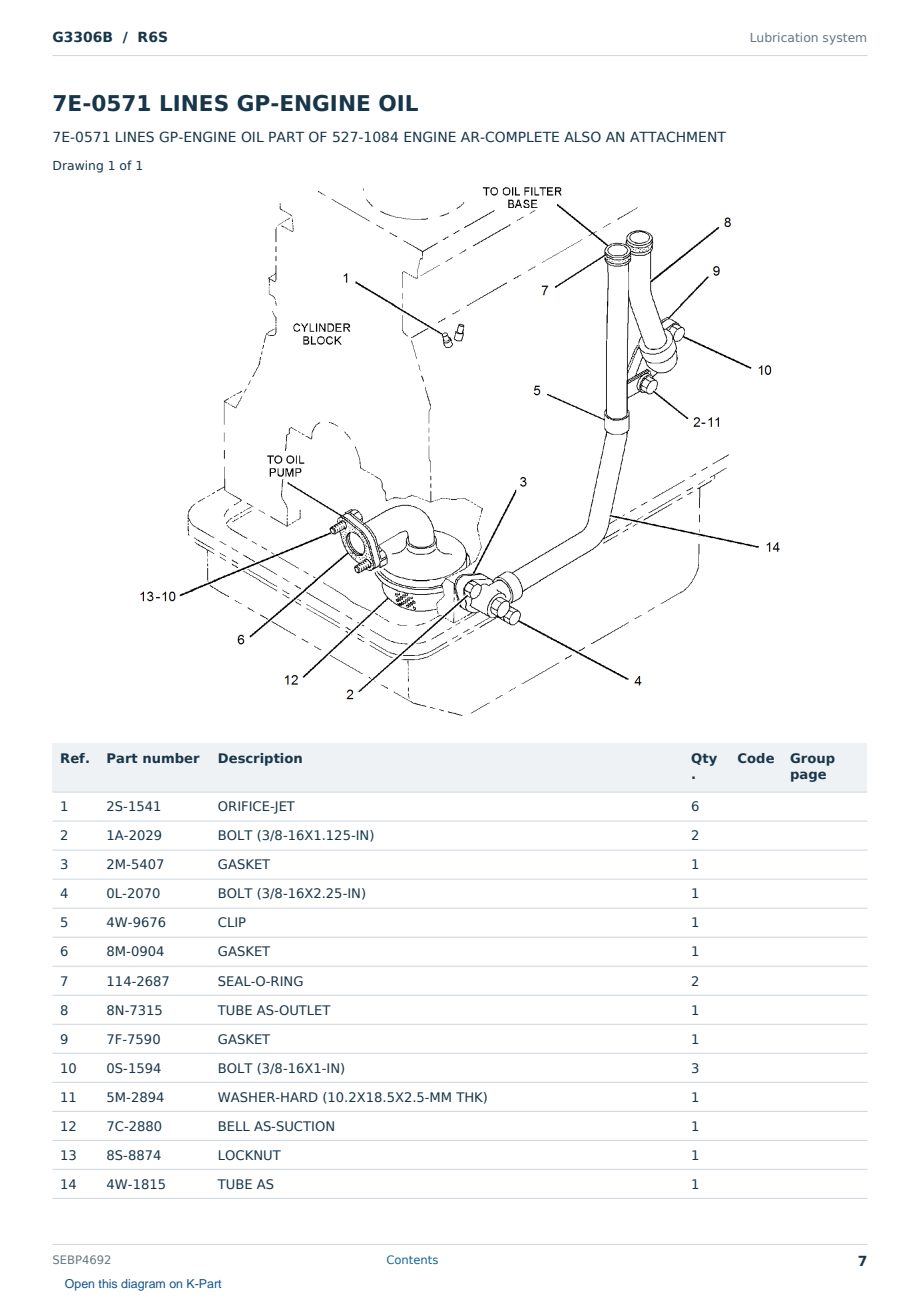 Caterpillar G3306B S/N R6S Partsbook SEBP4692 (English) - sample page 7 of 10 Caterpillar G3306B S/N R6S Partsbook SEBP4692 (English) - sample page 7 of 10