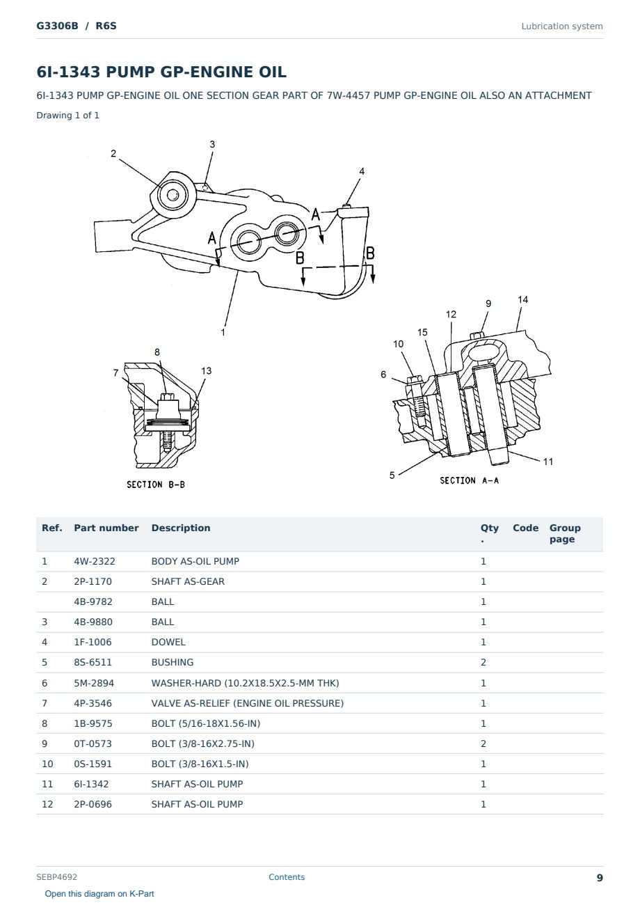 Caterpillar G3306B S/N R6S Partsbook SEBP4692 (English) - sample page 9 of 10 Caterpillar G3306B S/N R6S Partsbook SEBP4692 (English) - sample page 9 of 10