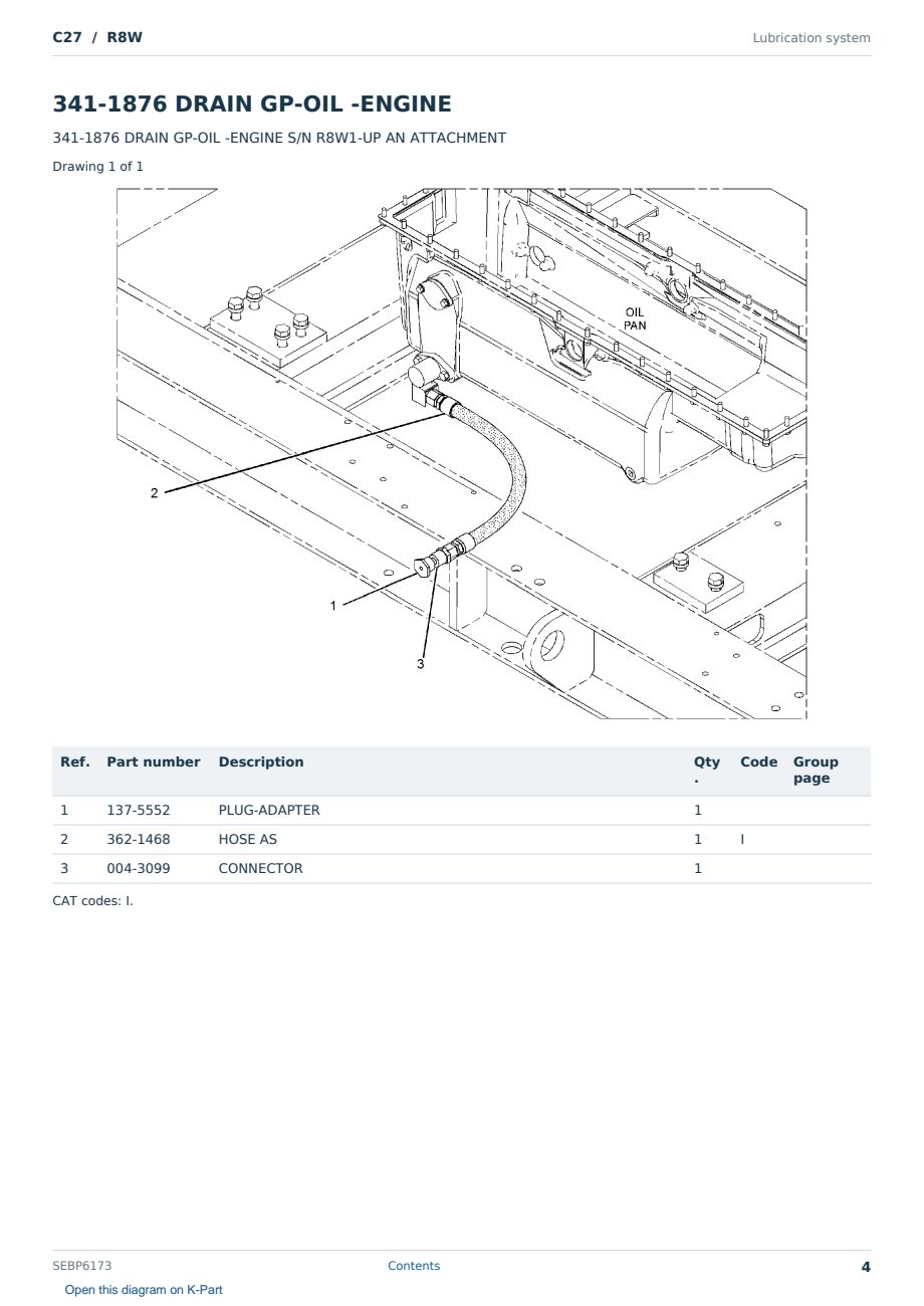 Caterpillar C27 S/N R8W Partsbook SEBP6173 (English) - sample page 4 of 10 Caterpillar C27 S/N R8W Partsbook SEBP6173 (English) - sample page 4 of 10