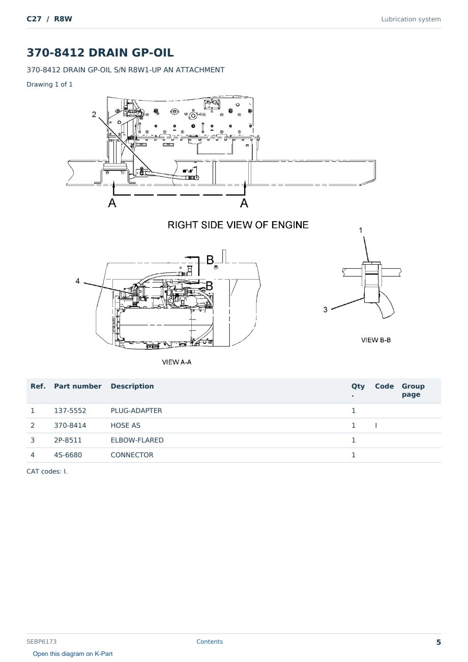 Caterpillar C27 S/N R8W Partsbook SEBP6173 (English) - sample page 5 of 10 Caterpillar C27 S/N R8W Partsbook SEBP6173 (English) - sample page 5 of 10