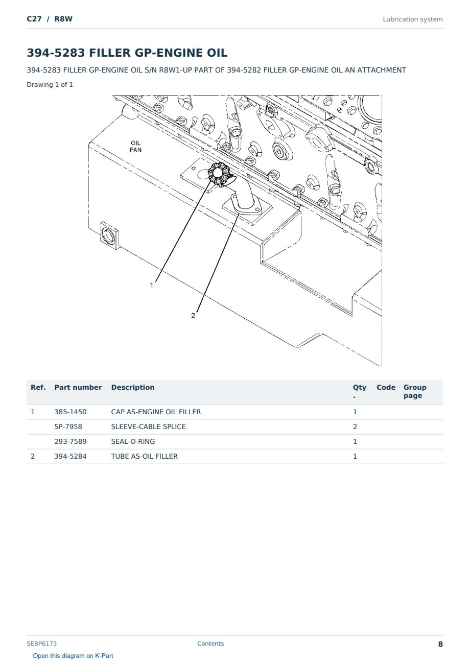 Caterpillar C27 S/N R8W Partsbook SEBP6173 (English) - sample page 8 of 10 Caterpillar C27 S/N R8W Partsbook SEBP6173 (English) - sample page 8 of 10