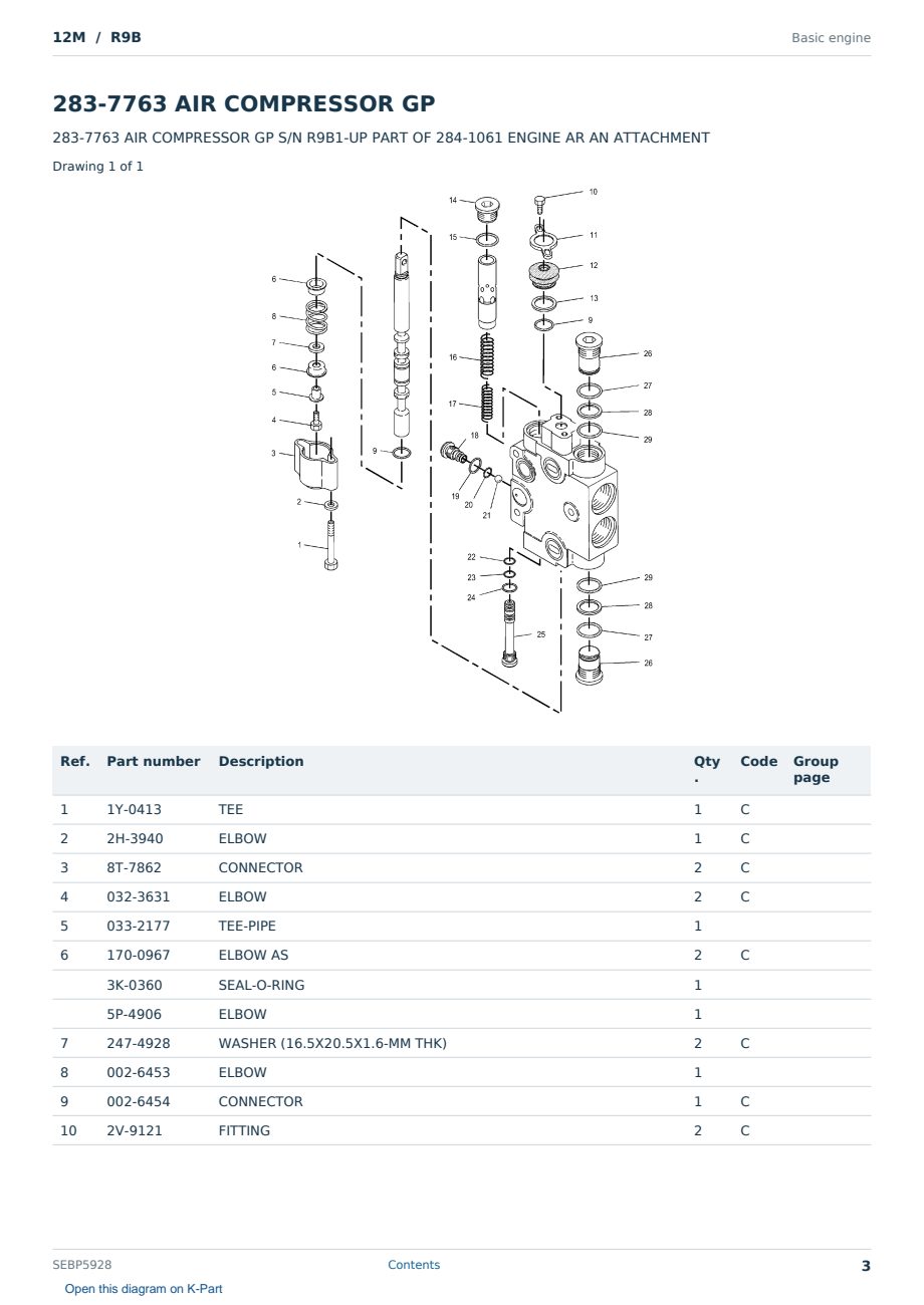 Caterpillar 12M S/N R9B Partsbook SEBP5928 (English) - sample page 3 of 10 Caterpillar 12M S/N R9B Partsbook SEBP5928 (English) - sample page 3 of 10