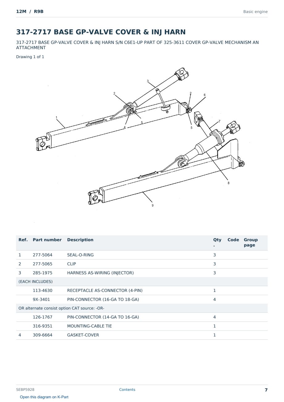 Caterpillar 12M S/N R9B Partsbook SEBP5928 (English) - sample page 7 of 10 Caterpillar 12M S/N R9B Partsbook SEBP5928 (English) - sample page 7 of 10