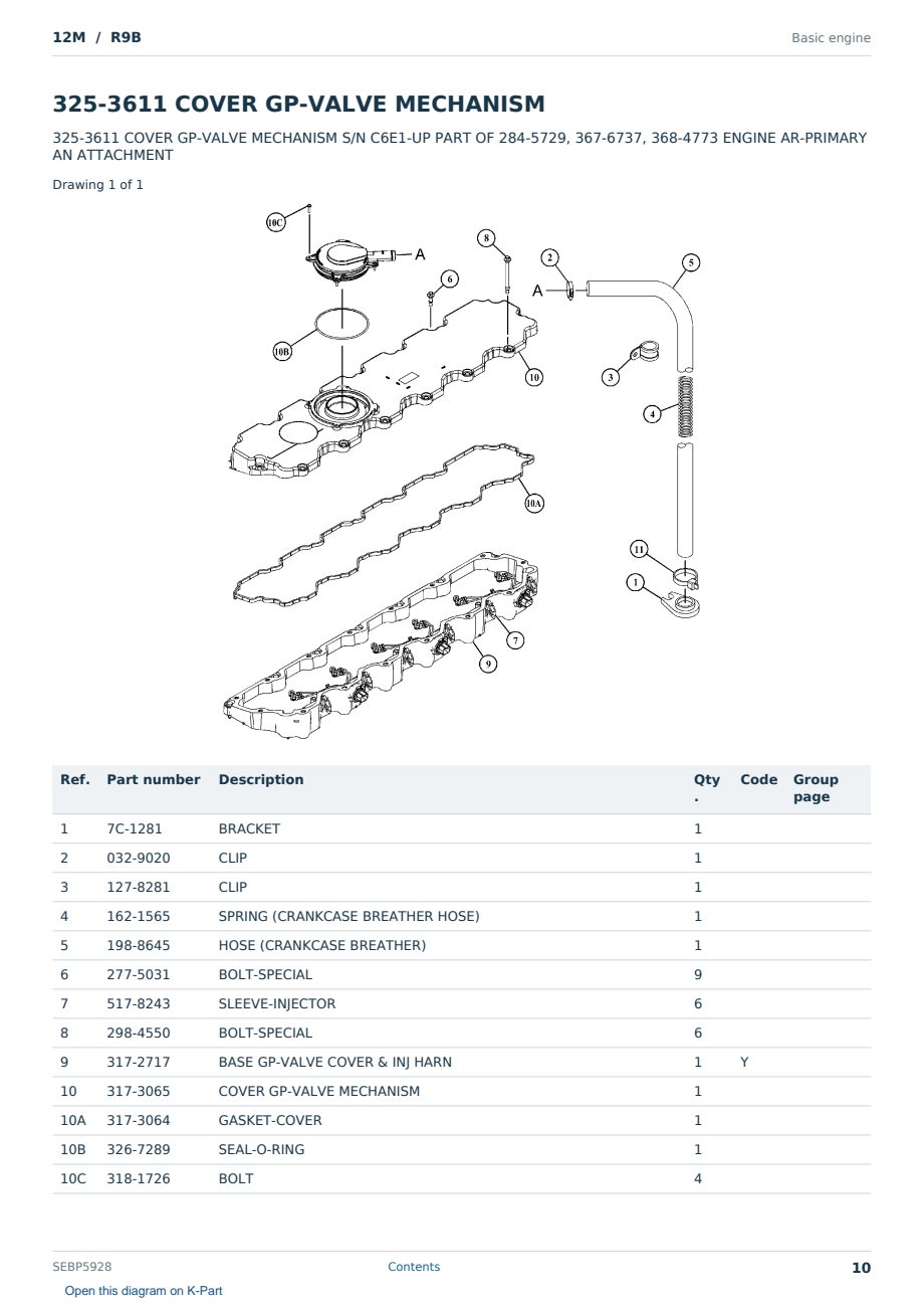 Caterpillar 12M S/N R9B Partsbook SEBP5928 (English) - sample page 10 of 10 Caterpillar 12M S/N R9B Partsbook SEBP5928 (English) - sample page 10 of 10
