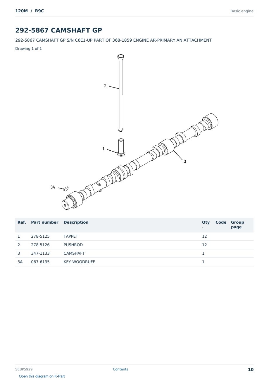 Caterpillar 120M S/N R9C Partsbook SEBP5929 (English) - sample page 10 of 10 Caterpillar 120M S/N R9C Partsbook SEBP5929 (English) - sample page 10 of 10