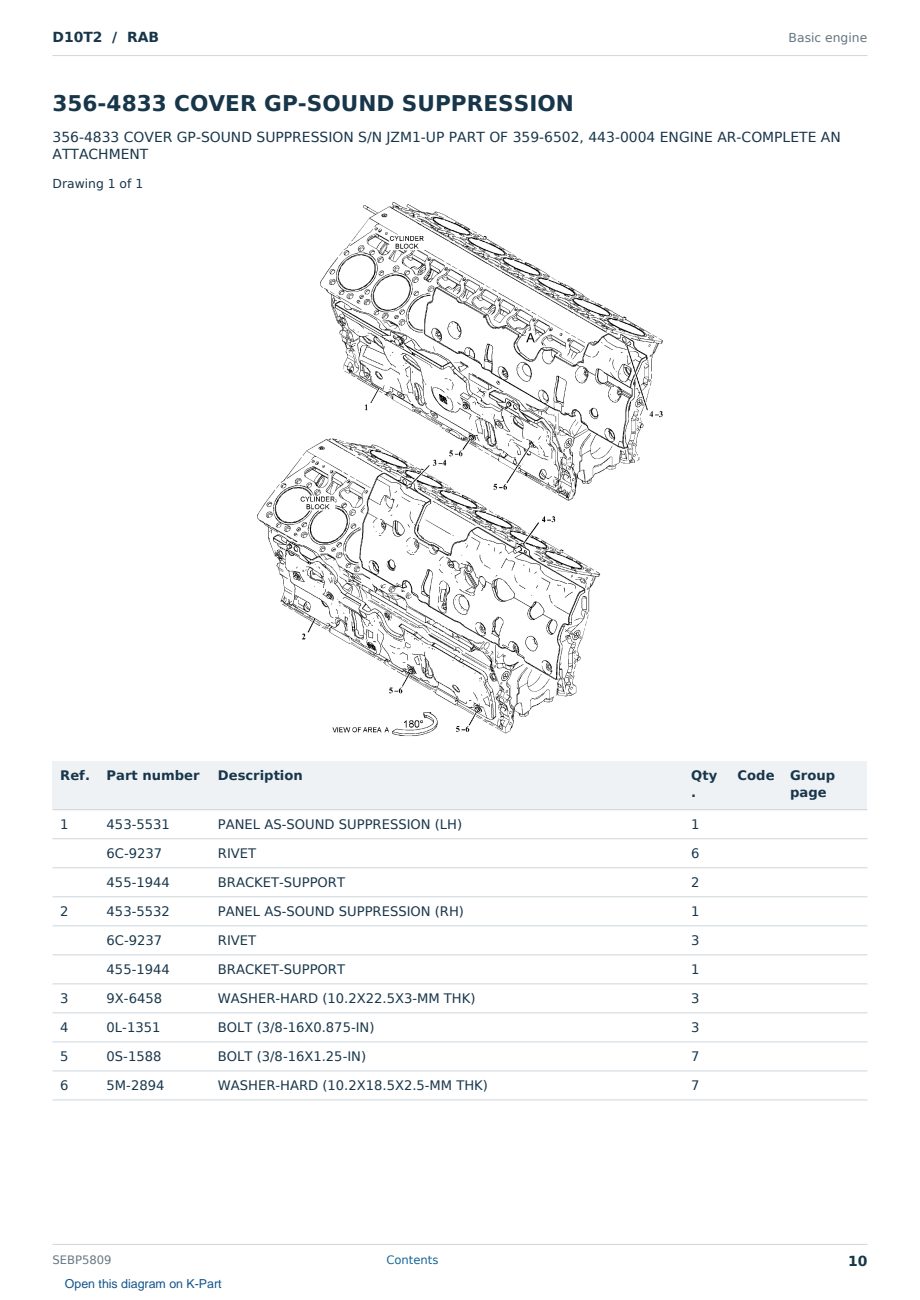 Caterpillar D10T2 S/N RAB Partsbook SEBP5809 (English) - sample page 10 of 10 Caterpillar D10T2 S/N RAB Partsbook SEBP5809 (English) - sample page 10 of 10