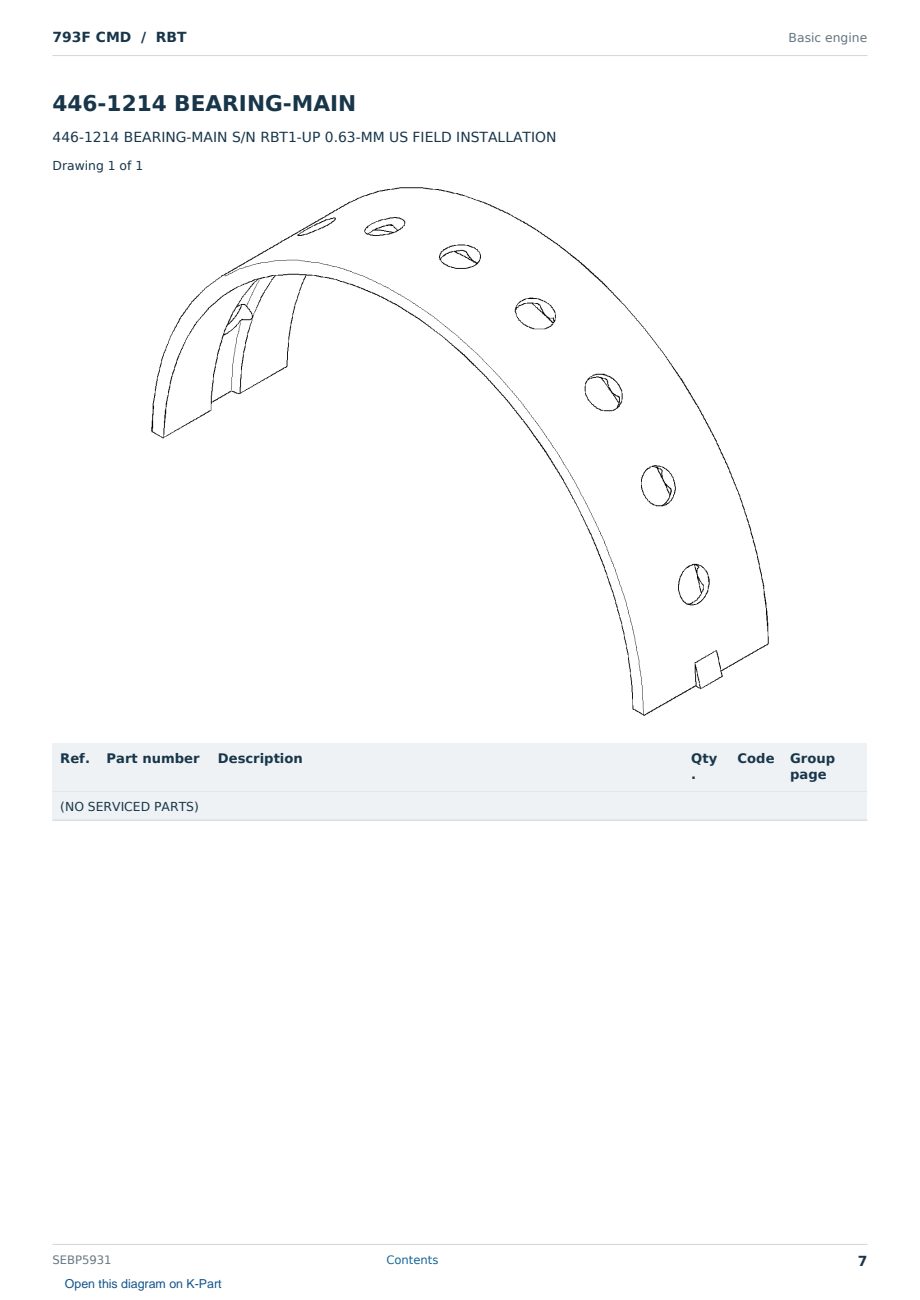 Caterpillar 793F CMD S/N RBT Partsbook SEBP5931 (English) - sample page 7 of 10 Caterpillar 793F CMD S/N RBT Partsbook SEBP5931 (English) - sample page 7 of 10
