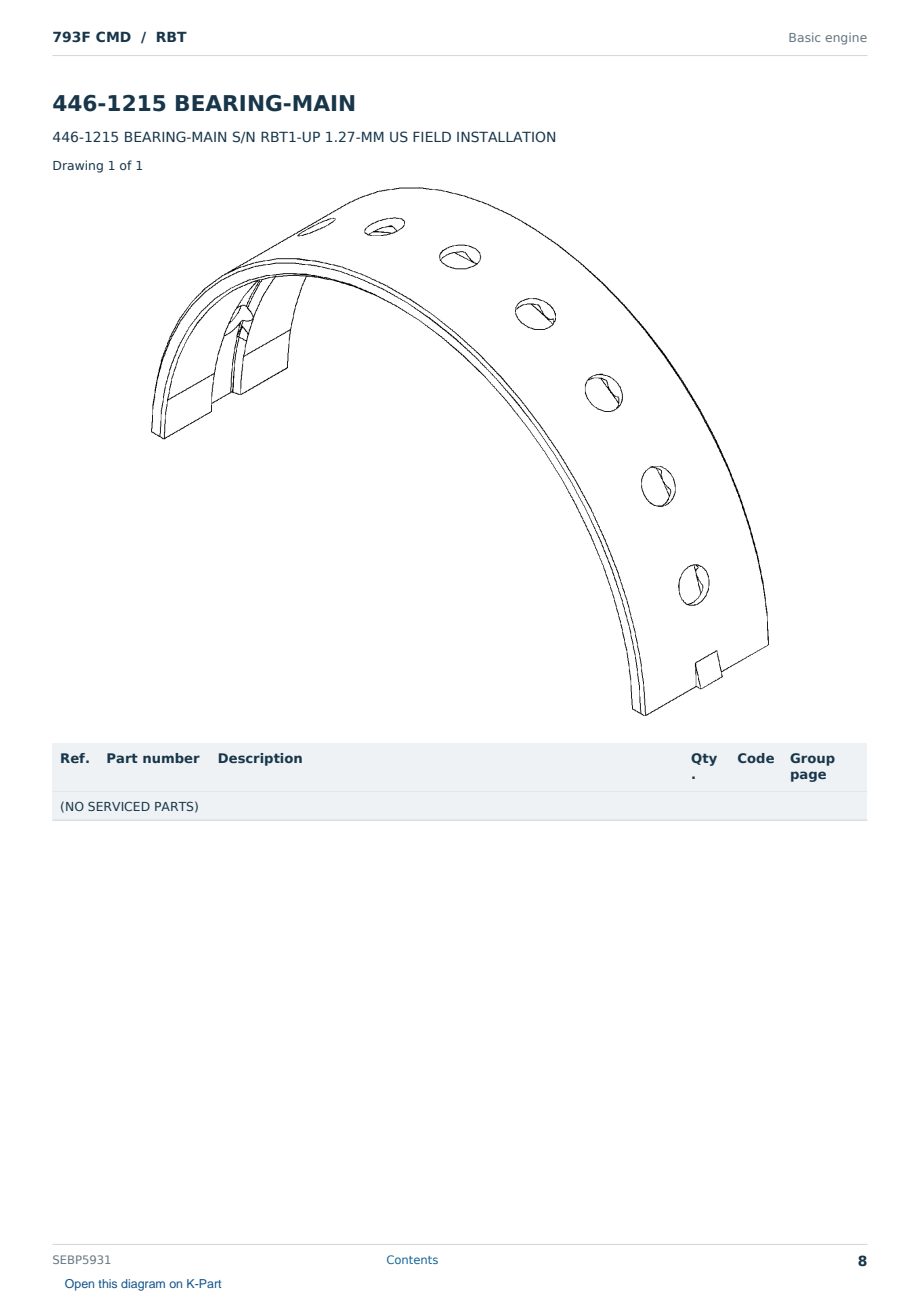 Caterpillar 793F CMD S/N RBT Partsbook SEBP5931 (English) - sample page 8 of 10 Caterpillar 793F CMD S/N RBT Partsbook SEBP5931 (English) - sample page 8 of 10