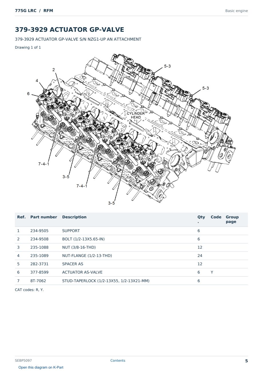 Caterpillar 775G LRC S/N RFM Partsbook SEBP5097 (English) - sample page 5 of 10 Caterpillar 775G LRC S/N RFM Partsbook SEBP5097 (English) - sample page 5 of 10
