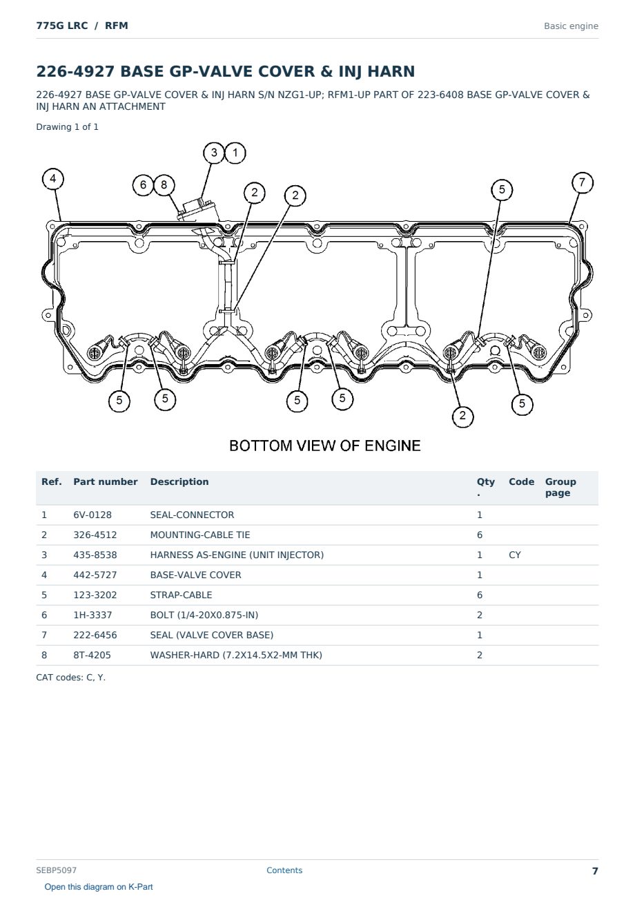 Caterpillar 775G LRC S/N RFM Partsbook SEBP5097 (English) - sample page 7 of 10 Caterpillar 775G LRC S/N RFM Partsbook SEBP5097 (English) - sample page 7 of 10