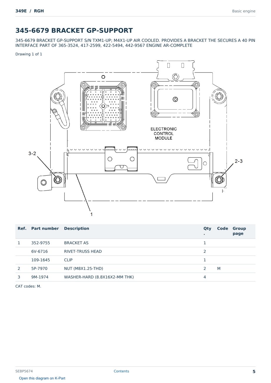 Caterpillar 349E S/N RGH Partsbook SEBP5674 (English) - sample page 5 of 10 Caterpillar 349E S/N RGH Partsbook SEBP5674 (English) - sample page 5 of 10