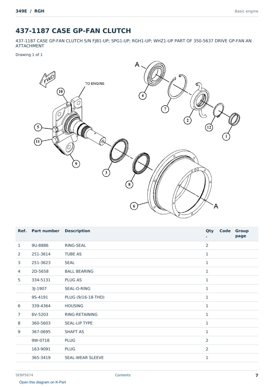 Caterpillar 349E S/N RGH Partsbook SEBP5674 (English) - sample page 7 of 10 Caterpillar 349E S/N RGH Partsbook SEBP5674 (English) - sample page 7 of 10