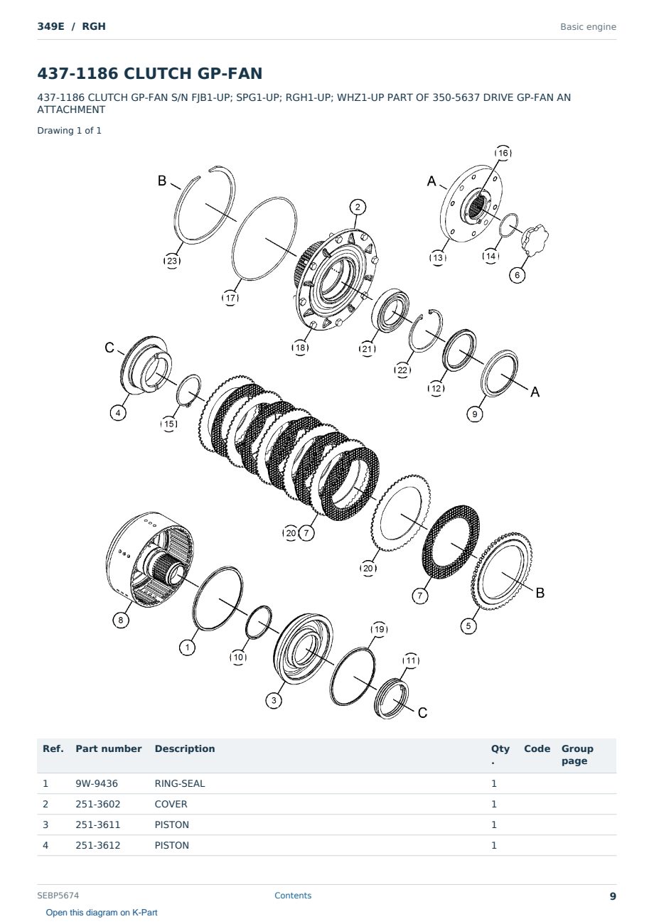 Caterpillar 349E S/N RGH Partsbook SEBP5674 (English) - sample page 9 of 10 Caterpillar 349E S/N RGH Partsbook SEBP5674 (English) - sample page 9 of 10